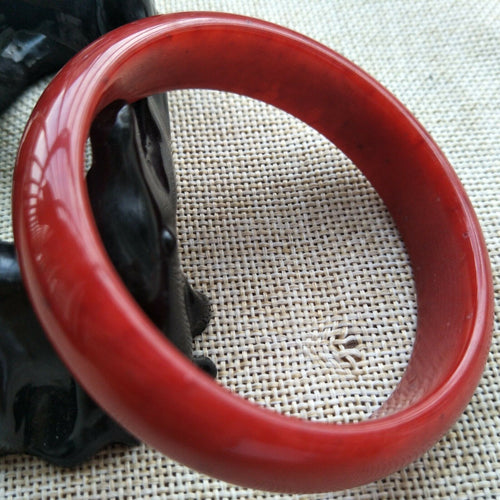 10% OF- 57/58/59mm Certified Natural Red Emerald A*Jade HandCarved Bracelet Bangle K100