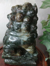 Load image into Gallery viewer, 7in/177.8mm H- Chinese Vintage Genuine Natural Spinach Green Jade HandCarved Lion Statue