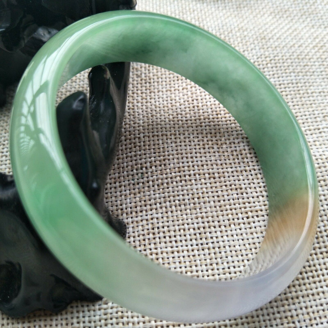 10% OFF- 56/57/58mm Certified Natural Jadeite Emerald A*Jade HandCarved Bracelet Bangle H651