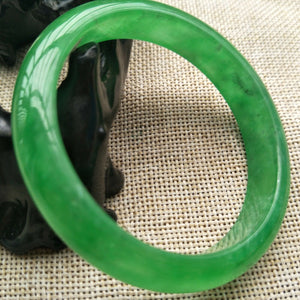 10% OFF- 54/55/56mm Certified Natural Jadeite Emerald A*Jade HandCarved Bracelet Bangle Z648