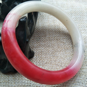 10% OFF- 54/55/56mm Certified Natural Red Xiu A*Jade HandCarved Bracelet Bangle A629