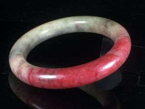 10% OFF- 54/55/56mm Certified Natural Red Jadeite Emerald A*Jade HandCarved Round Jade Bangle A028