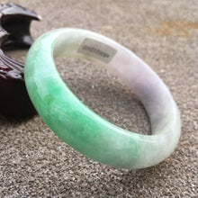 Load image into Gallery viewer, 10% OFF- 55/56/57mm Certified Natural Jadeite Emerald A*Jade HandCarved Bracelet Bangle GX454/x2103