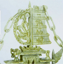 Load image into Gallery viewer, 9.45in/240mm H- Chinese Genuine Natural Green Jade HandCarved Dragon Boat Statue