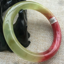 Load image into Gallery viewer, 10% OFF- 54/55/56mm Certified Natural Red-Yellow Xiu A*Jade HandCarved Lucky Round Bracelet Bangle A267