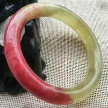 Load image into Gallery viewer, 10% OFF- 54/55/56mm Certified Natural Red-Yellow Xiu A*Jade HandCarved Lucky Round Bracelet Bangle A267