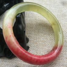 Load image into Gallery viewer, 10% OFF- 54/55/56mm Certified Natural Red-Yellow Xiu A*Jade HandCarved Lucky Round Bracelet Bangle A267