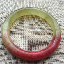 Load image into Gallery viewer, 10% OFF- 54/55/56mm Certified Natural Red-Yellow Xiu A*Jade HandCarved Lucky Round Bracelet Bangle A267