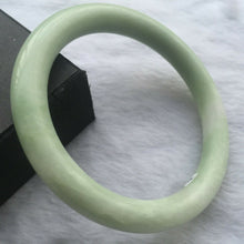 Load image into Gallery viewer, 10% OFF- 58/59/60mm Certified Natural Light Green Jadeite Emerald A*Jade HandCarved Lucky Round Bracelet Bangle A211