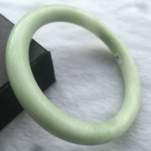 10% OFF- 58/59/60mm Certified Natural Light Green Jadeite Emerald A*Jade HandCarved Lucky Round Bracelet Bangle A211