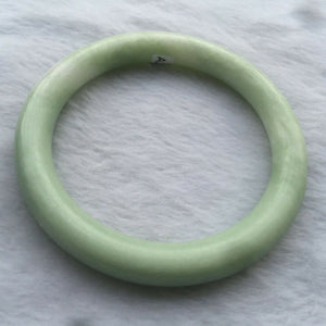 10% OFF- 58/59/60mm Certified Natural Light Green Jadeite Emerald A*Jade HandCarved Lucky Round Bracelet Bangle A211