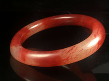 Load image into Gallery viewer, 10% OFF- 54/55/56mm Certified Natural Red Jadeite Emerald A*Jade HandCarved Lucky Jade Round Bangle A074