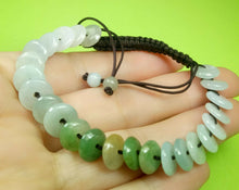 Load image into Gallery viewer, 10% OFF- 54-63mm Certified Natural 3 Color Jadeite Emerald A*Jade Hand-Knitting Lucky Coins Adjustable Bracelet《Grade A》A4515