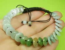 Load image into Gallery viewer, 10% OFF- 54-63mm Certified Natural 3 Color Jadeite Emerald A*Jade Hand-Knitting Lucky Coins Adjustable Bracelet《Grade A》A4515