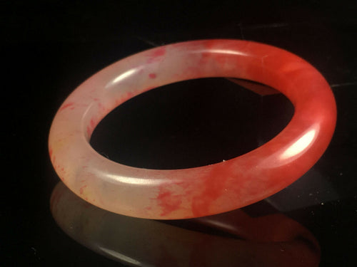 10% OFF- 51/52/53mm Certified Natural Red Jadeite Emerald A*Jade HandCarved Lucky Jade Round Bangle A075