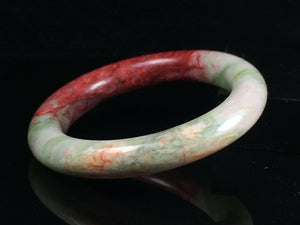 10% OFF- 53/54/55mm Certified Natural Red Jadeite Emerald A*Jade HandCarved Lucky Jade Round Bangle A076