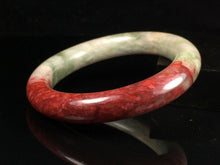 Load image into Gallery viewer, 10% OFF- 53/54/55mm Certified Natural Red Jadeite Emerald A*Jade HandCarved Lucky Jade Round Bangle A076