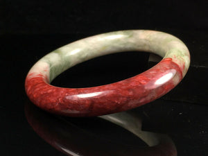 10% OFF- 53/54/55mm Certified Natural Red Jadeite Emerald A*Jade HandCarved Lucky Jade Round Bangle A076