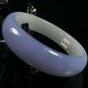 10% OF- 57/58/59mm Certified Natural Lavender Emerald A*Jade HandCarved Lucky Bracelet Bangle A330