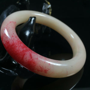 10% OF- 54/55/56mm Certified Natural Red Emerald Xiu Jade A HandCarved Lucky Round Bracelet Bangle A001