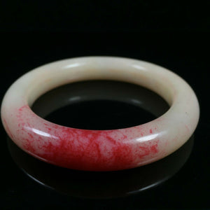 10% OF- 54/55/56mm Certified Natural Red Emerald Xiu Jade A HandCarved Lucky Round Bracelet Bangle A001