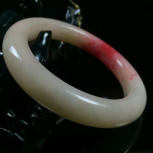 10% OF- 54/55/56mm Certified Natural Red Emerald Xiu Jade A HandCarved Lucky Round Bracelet Bangle A001