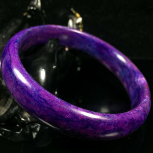 10% OF- 61/62/63mm Certified Natural Lavender Emerald Jade A HandCarved Lucky Bracelet Bangle Z00