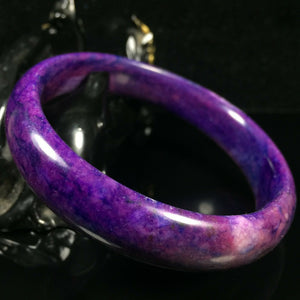 10% OF- 61/62/63mm Certified Natural Lavender Emerald Jade A HandCarved Lucky Bracelet Bangle Z00