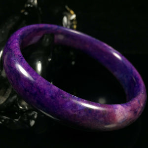 10% OF- 61/62/63mm Certified Natural Lavender Emerald Jade A HandCarved Lucky Bracelet Bangle Z00