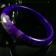 Load image into Gallery viewer, 10% OF- 63/64/65mm Certified Natural Lavender Emerald Jade A HandCarved Lucky Bracelet Bangle Z0012