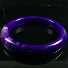 Load image into Gallery viewer, 10% OF- 63/64/65mm Certified Natural Lavender Emerald Jade A HandCarved Lucky Bracelet Bangle Z0012