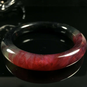 10% OF- 55/56/57mm Certified Natural Red Emerald Xiu Jade A HandCarved Lucky Round Bracelet Bangle A258