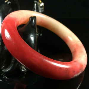 10% OF- 50/51/52mm Certified Natural Red Emerald Xiu Jade A HandCarved Lucky Round Bracelet Bangle A005