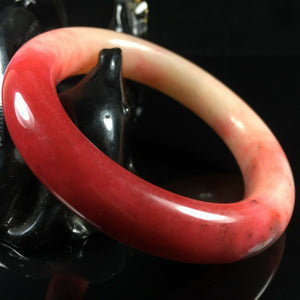 10% OF- 50/51/52mm Certified Natural Red Emerald Xiu Jade A HandCarved Lucky Round Bracelet Bangle A005