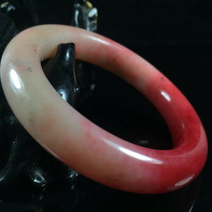 10% OF- 50/51/52mm Certified Natural Red Emerald Xiu Jade A HandCarved Lucky Round Bracelet Bangle A005