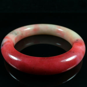 10% OF- 50/51/52mm Certified Natural Red Emerald Xiu Jade A HandCarved Lucky Round Bracelet Bangle A005