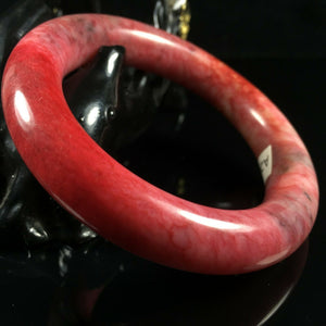 10% OF- 50/51/52mm Certified Natural Red Emerald Xiu Jade A HandCarved Lucky Round Bracelet Bangle A262