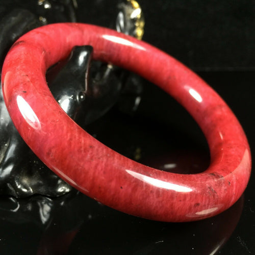 10% OF- 53/54/55mm Certified Natural Red Emerald Xiu Jade A HandCarved Lucky Round Bracelet Bangle H134