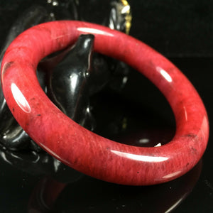 10% OF- 53/54/55mm Certified Natural Red Emerald Xiu Jade A HandCarved Lucky Round Bracelet Bangle H134