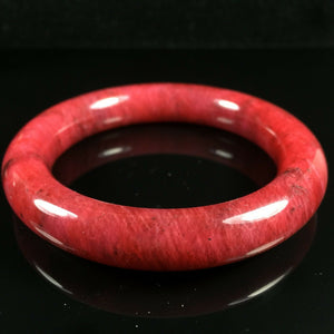 10% OF- 53/54/55mm Certified Natural Red Emerald Xiu Jade A HandCarved Lucky Round Bracelet Bangle H134