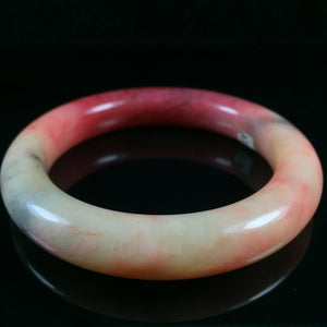 10% OF- 52/53/54mm Certified Natural Red Emerald Xiu Jade A HandCarved Lucky Round Bracelet Bangle A137