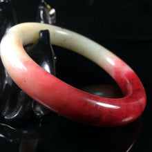 Load image into Gallery viewer, 10% OF- 56/57/58mm Certified Natural Red Emerald Xiu Jade A HandCarved Lucky Round Bracelet Bangle A001