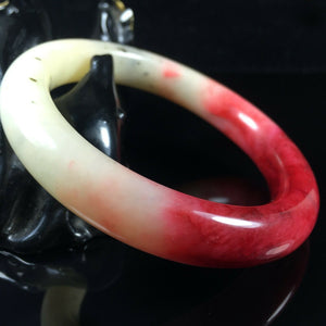 10% OF- 56/57/58mm Certified Natural Red Emerald Xiu Jade A HandCarved Lucky Round Bracelet Bangle A001