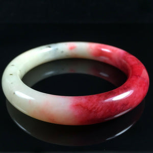 10% OF- 56/57/58mm Certified Natural Red Emerald Xiu Jade A HandCarved Lucky Round Bracelet Bangle A001