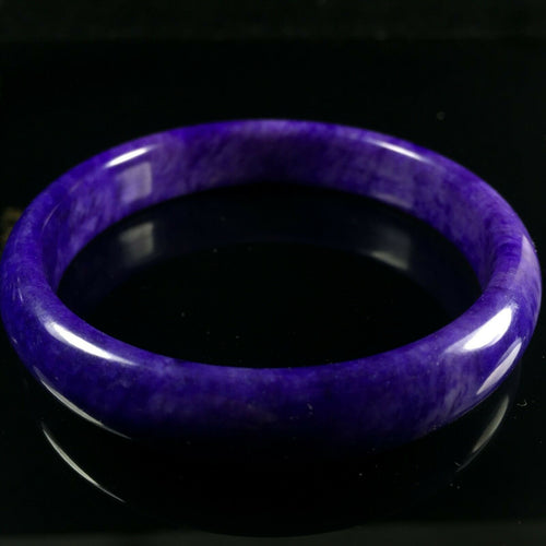 10% OF- 64/65/66mm Certified Natural Lavender Emerald Jade A HandCarved Lucky Bracelet Bangle Z0024