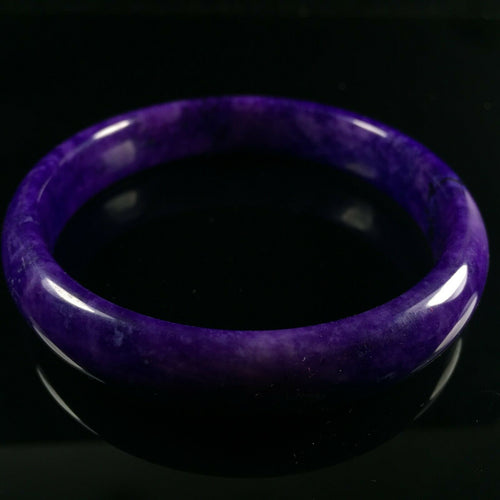 10% OF- 66/67/68mm Certified Natural Lavender Purple Emerald Jade A HandCarved Lucky Bracelet Bangle Z0026