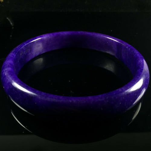 10% OF- 66/67/68mm Certified Natural Lavender Purple Emerald Jade A HandCarved Lucky Bracelet Bangle Z0028