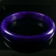 Load image into Gallery viewer, 10% OF- 66/67/68mm Certified Natural Lavender Purple Emerald Jade A HandCarved Lucky Bracelet Bangle Z0028