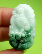 Load image into Gallery viewer, 10% OF- Certified Natural Icy Jadeite Emerald A*Jade Handcarved Lucky Rooster Pendant A4891