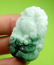 Load image into Gallery viewer, 10% OF- Certified Natural Icy Jadeite Emerald A*Jade Handcarved Lucky Rooster Pendant A4891